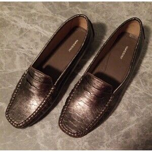 Metallic loafers size 10.